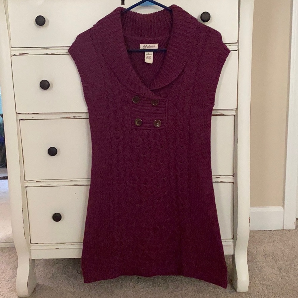 Dark plum/burgundy sweater dress. Size Large.